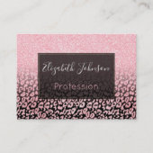 トレンディーブラックバラ金ゴールドグリッターレオパードグラデーション 名刺 (正面)