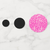 トレンディーブラックピンクヒョウ頬アニマルプリント コンフェッティ (裏面)