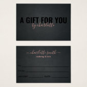 トレンディーブラックピンクメイクアップアーティストギフト券 (正面&裏面)