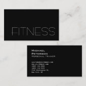 トレンディーブラックフィットネススポーツ名刺 名刺 (正面/裏面)