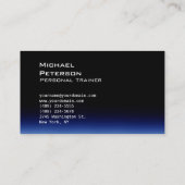 トレンディーブラックブルーフィットネススポーツ名刺 名刺 (裏面)