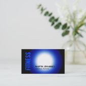 トレンディーブラックブルーホワイトライトビジネスカード 名刺 (スタンド正面)