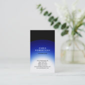 トレンディーブラックブルーホワイトライトビジネスカード 名刺 (スタンド正面)