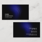 トレンディーブラックブルーモダンミニマリスト未来的 名刺 (正面/裏面)