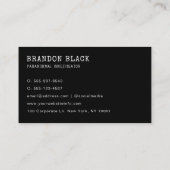 トレンディーブラックミニマリストゴシックパラノーマルグランジ 名刺 (裏面)