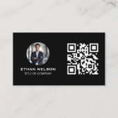 トレンディーブラックミニマリスト連絡グラフィック 名刺 (正面)