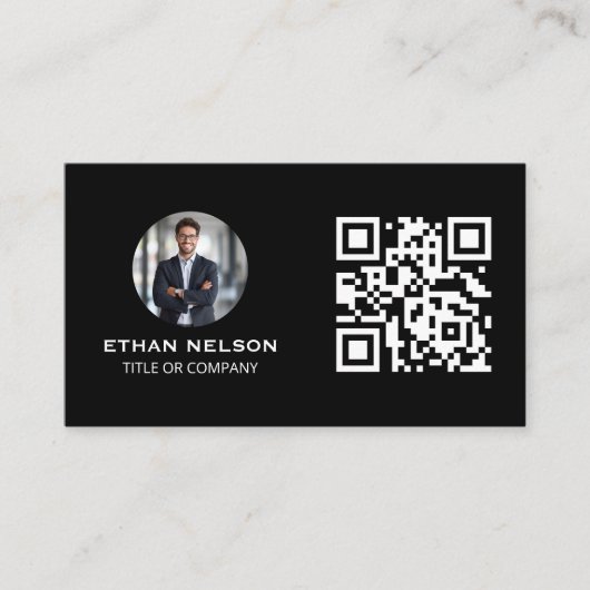 トレンディーブラックミニマリスト連絡グラフィック 名刺 (正面)