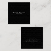 トレンディーブラックモダン幾何学的パターンプロフェッショナル スクエア名刺 (正面/裏面)