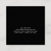 トレンディーブラックモダン幾何学的パターンプロフェッショナル スクエア名刺 (裏面)