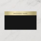 トレンディーブラックモダン金ゴールドシンプルテンプレートエレガント 名刺 (正面)