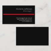 トレンディーブラックレッドスタイリッシュマネージャの名刺 名刺 (正面/裏面)