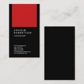 トレンディーブラックレッドモダンミニマリスト 名刺 (正面/裏面)
