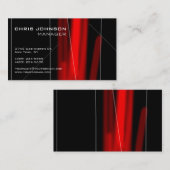 トレンディーブラックレッド魅力的マネージャの名刺 名刺 (正面/裏面)