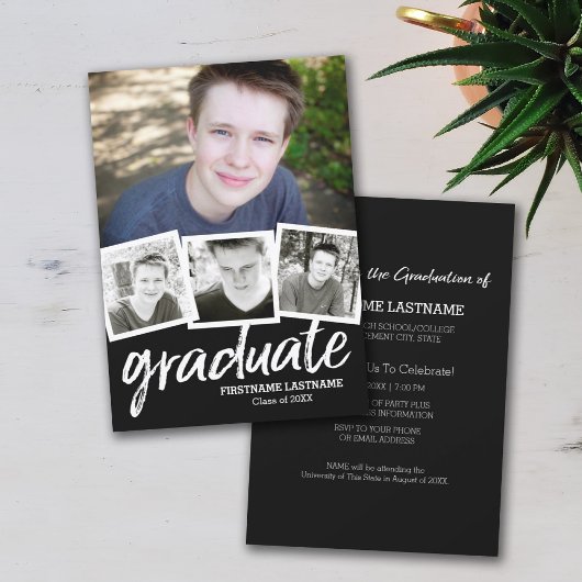 トレンディーブラック卒業発表パーティー4写真 招待状