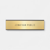 トレンディーブラック及び金ゴールドグラマーモダンテンプレート サインプレート (正面)