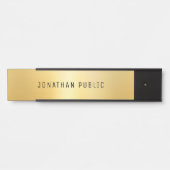 トレンディーブラック及び金ゴールドグラマーモダンテンプレート サインプレート (正面)