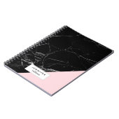 トレンディーブラック大理石テクスチャ ノートブック (左側)