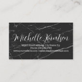 トレンディーブラック大理石メイクアップアーティストヘアサロン 名刺 (裏面)