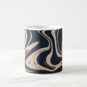 トレンディーブラック大理石銅幾何学名 コーヒーマグカップ (中央)
