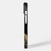 トレンディーブラック大理石、金ゴールドシーケンズモノグラム Case-Mate iPhoneケース (裏面 / 左)