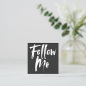 トレンディーブラック後を追メスクリプト写真ソーシャルメディア スクエア名刺 (スタンド正面)