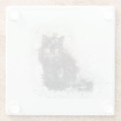 トレンディーブラック猫動揺して写真 ガラスコースター (裏面)