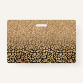 トレンディーブラック金ゴールドグリッターレオパードグラデーション バッジ (裏面)