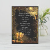 トレンディーブラック金ゴールドシャンパンニューイヤーパーティー 招待状 (スタンド正面)