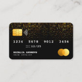 トレンディーブラック金ゴールドスパークルヘアドレッサークレジットカード 名刺 (正面)