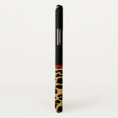 トレンディーブラック金ゴールドヒョウ印刷レッドボウと名前 Case-Mate iPhoneケース (裏面/右)