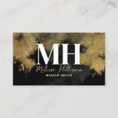 トレンディーブラック金ゴールドモノグラム 名刺 (正面)