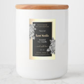 トレンディーブラック金ゴールド製品ラベルキャンドル美しい&ブランド フードラベル (正面)