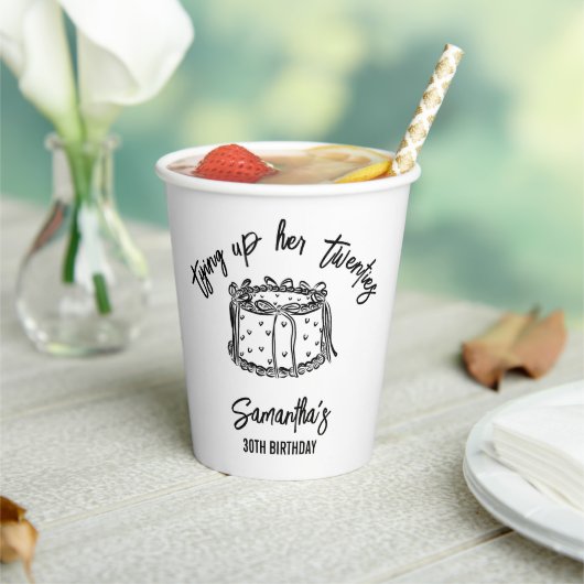トレンディーブラック20代30歳の誕生日 紙コップ (インサイチュ)