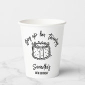 トレンディーブラック20代30歳の誕生日 紙コップ (正面)