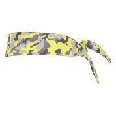 トレンディーブラック、グレー&イエロー迷彩柄プリントスポーツ タイヘッドバンド (回転90)