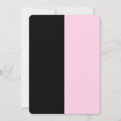 トレンディーブラック&ピンクはっきりした30歳の誕生日パーティー 招待状 (裏面)