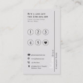 トレンディーブラック&ピンクロイヤリティカード 名刺 (裏面)