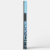 トレンディーブラック&ブルーグリッターグラデーションレオパードプリント Case-Mate iPhoneケース (裏面 / 右)