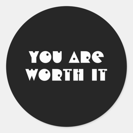 トレンディーブラック&ホワイトそれだけの価値があるやる気を起こさせる ラウンドシール (正面)