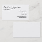 トレンディーブラック&ホワイトのScript Managerの名刺 名刺 (正面/裏面)