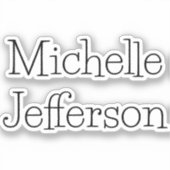 トレンディーブラック&ホワイトスクリプト名シック シール (正面)