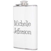 トレンディーブラック&ホワイトスクリプト名シック フラスク (左)