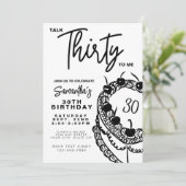 トレンディーブラック&ホワイトトーク私に30誕生日 招待状 (スタンド正面)
