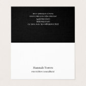 トレンディーブラック&ホワイトプレーンクリエイティブリネンモダン 名刺 (外部フラット)