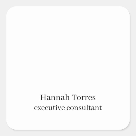 トレンディーブラック&ホワイトプレーンクリエイティブ モダン スクエアシール (正面)