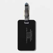 トレンディーブラック&ホワイトプレーンクリエイティブ モダン ラゲッジタグ (裏面縦)