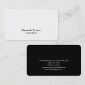 トレンディーブラック&ホワイトプレーンクリエイティブ モダン 名刺 (正面/裏面)