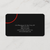 トレンディーブラック&ホワイトレッドプレーンクリエイティブ モダン 名刺 (裏面)