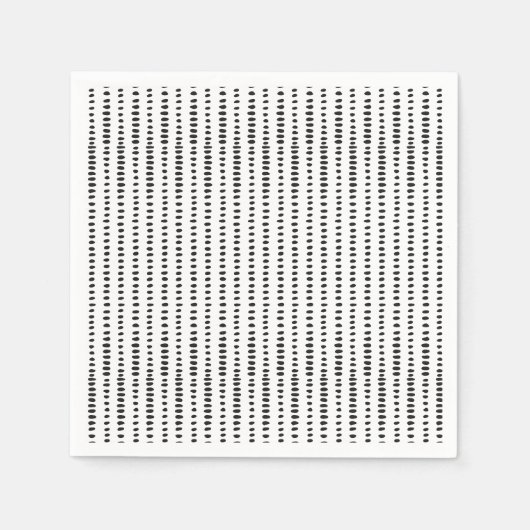 トレンディーブラック&ホワイト抽象芸術パターン紙ナプキン スタンダードカクテルナプキン (正面)