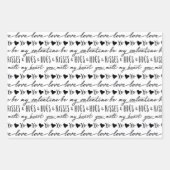 トレンディーブラック&ホワイト書道Be My Valentine ラッピングペーパーシート (正面)